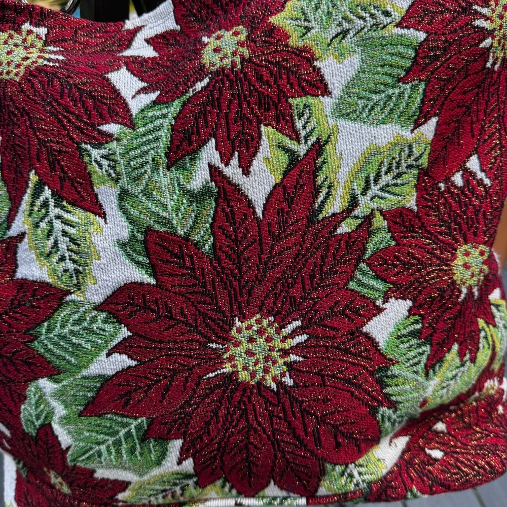 Tapestry‎ Tote Bag Marilyn Monroe Poinsettia Floral Novelty Shoulder Purse Large